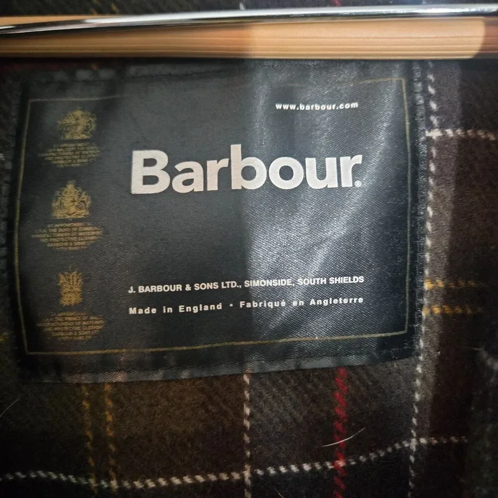 Barbour A871 Wax Duffle Coat Mens XXL Brown Full Zip Embroidered Waxed Hooded